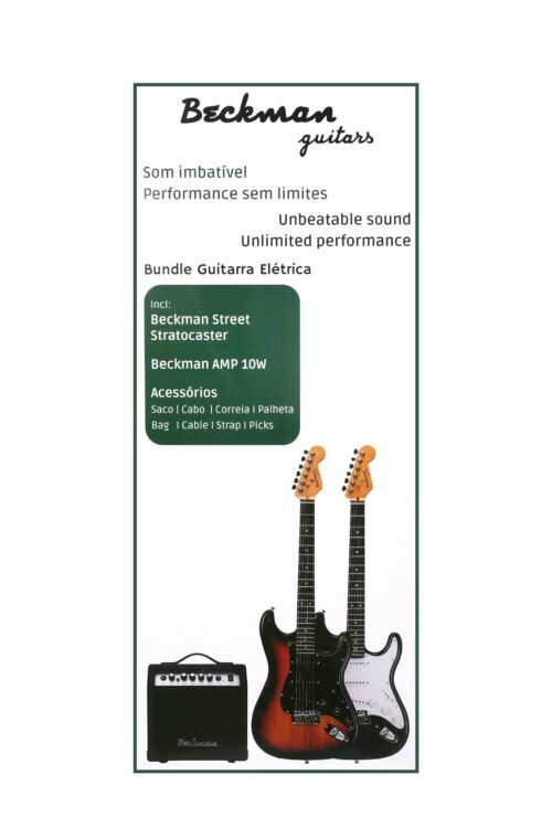 Beckman Bundle Guitarra Elétrica Stratocaster Black