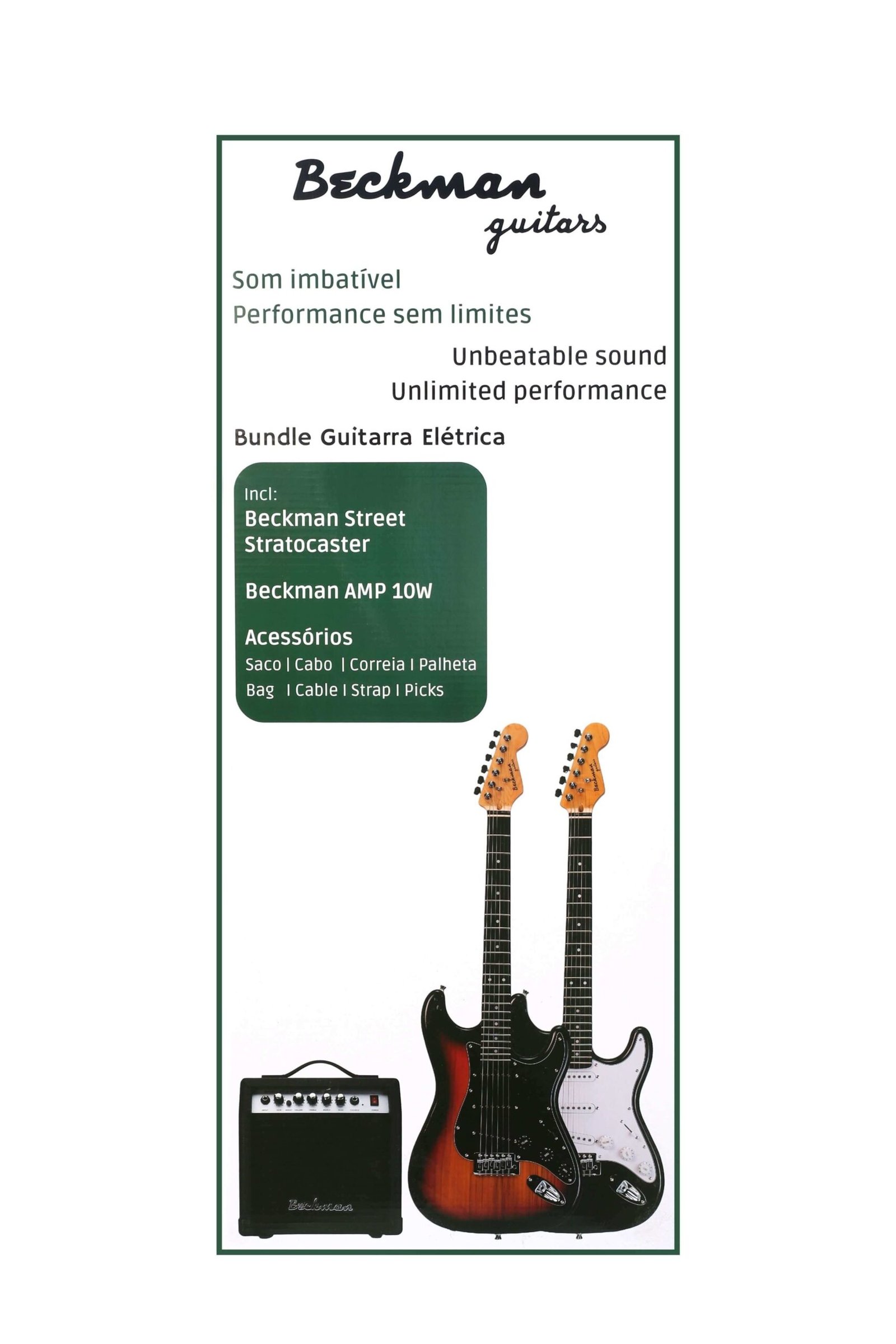 Beckman Bundle Guitarra Elétrica Stratocaster Black